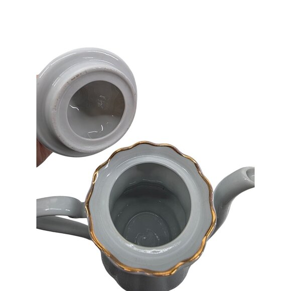 Vintage Walbrzych Coffee Pot Ivory with gold trim Made in Poland - Picture 3 of 7